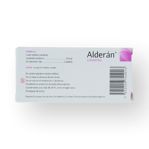 ALDERAN LOSARTAN 50MG 30TABS - Imagen 2