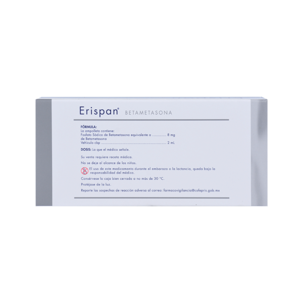 ERISPAN BETAMETASONA 8MG/2ML- 1AMP SOL - Imagen 2