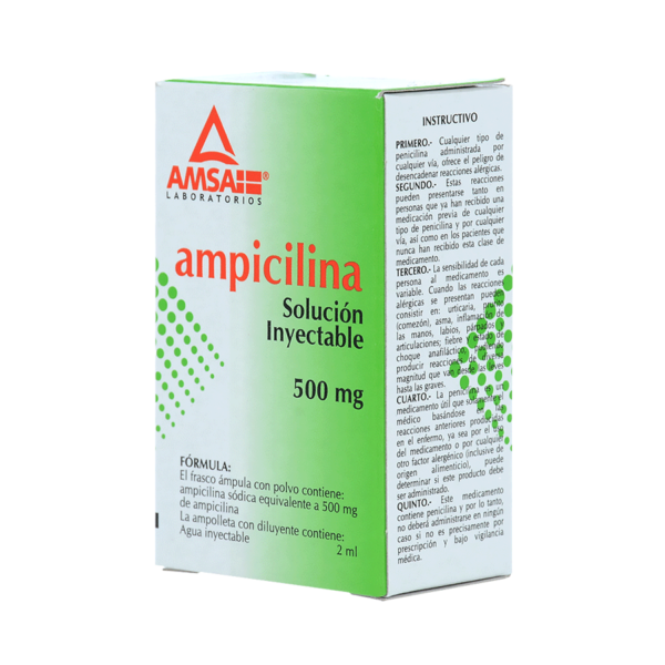 AMPICILINA SOLUCIÓN 500MG - AMPOLLETA