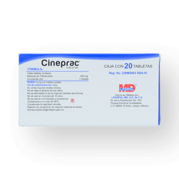 CINEPRAC TRIMEBUTINA 200MG 20TABS - Imagen 2