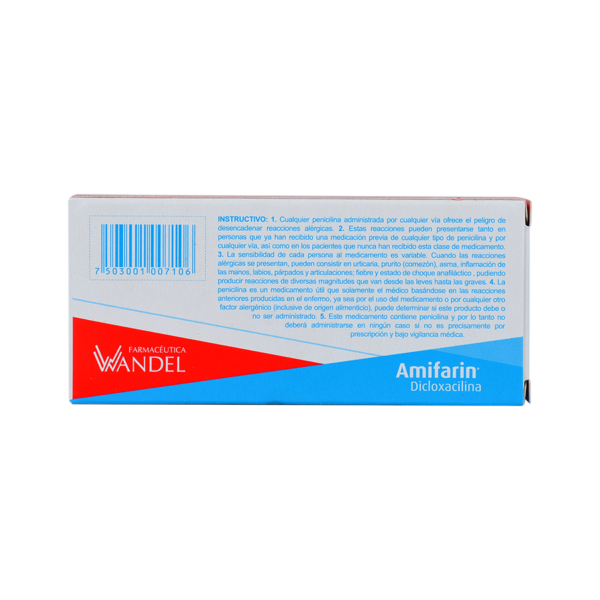 AMIFARIN DICLOXACILINA 500MG 12CAPS - Imagen 2